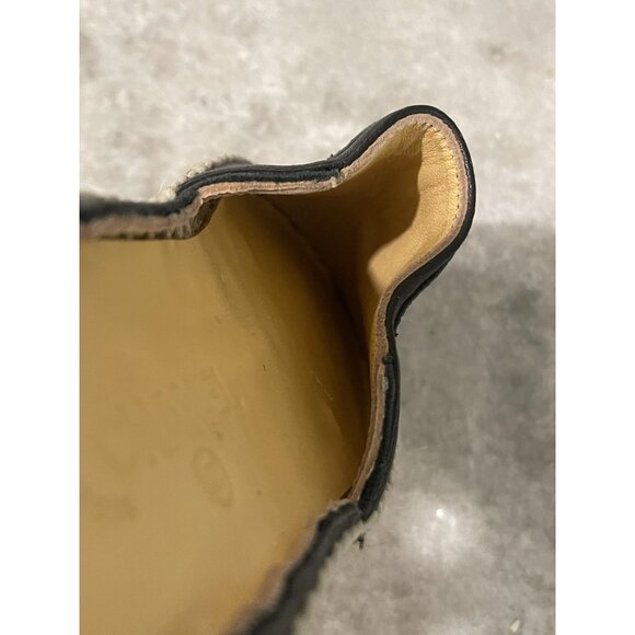 Chanel Espadrille Shoes Womens Size 38 Black Leather CC Logo Mules Slides - Picture 5 of 9